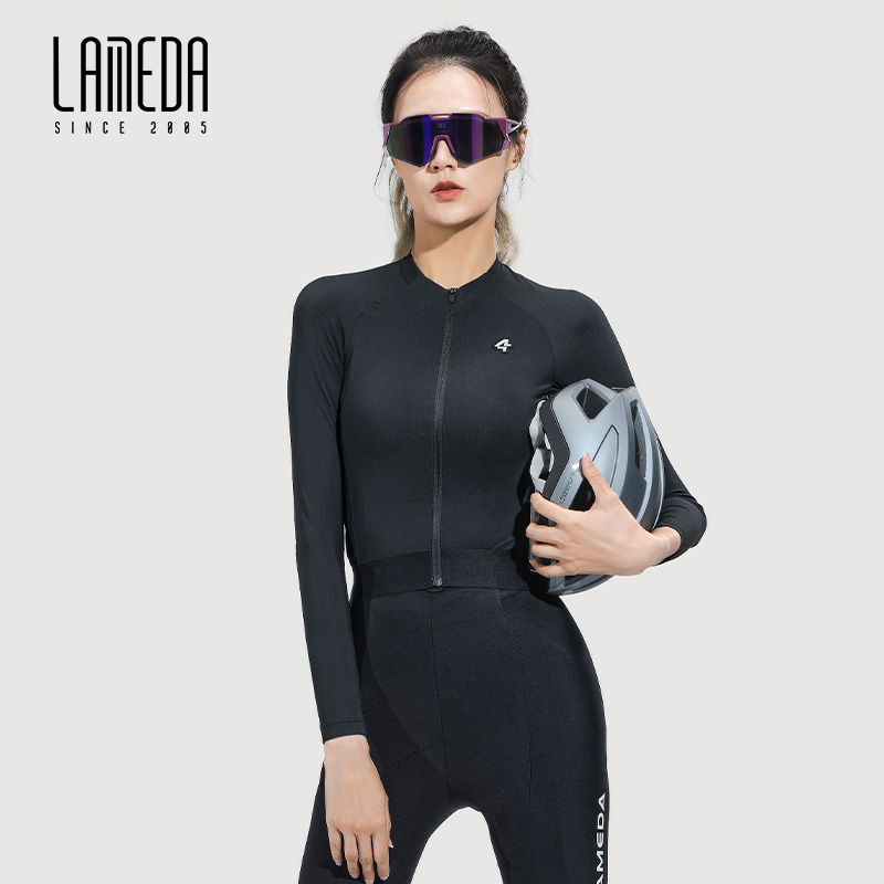 LAMEDA 新プロフェッショナルサイクリングジャージ薄型速乾春夏の女性 YKK ジップ MTB ロードバイク長袖服ジャケット
