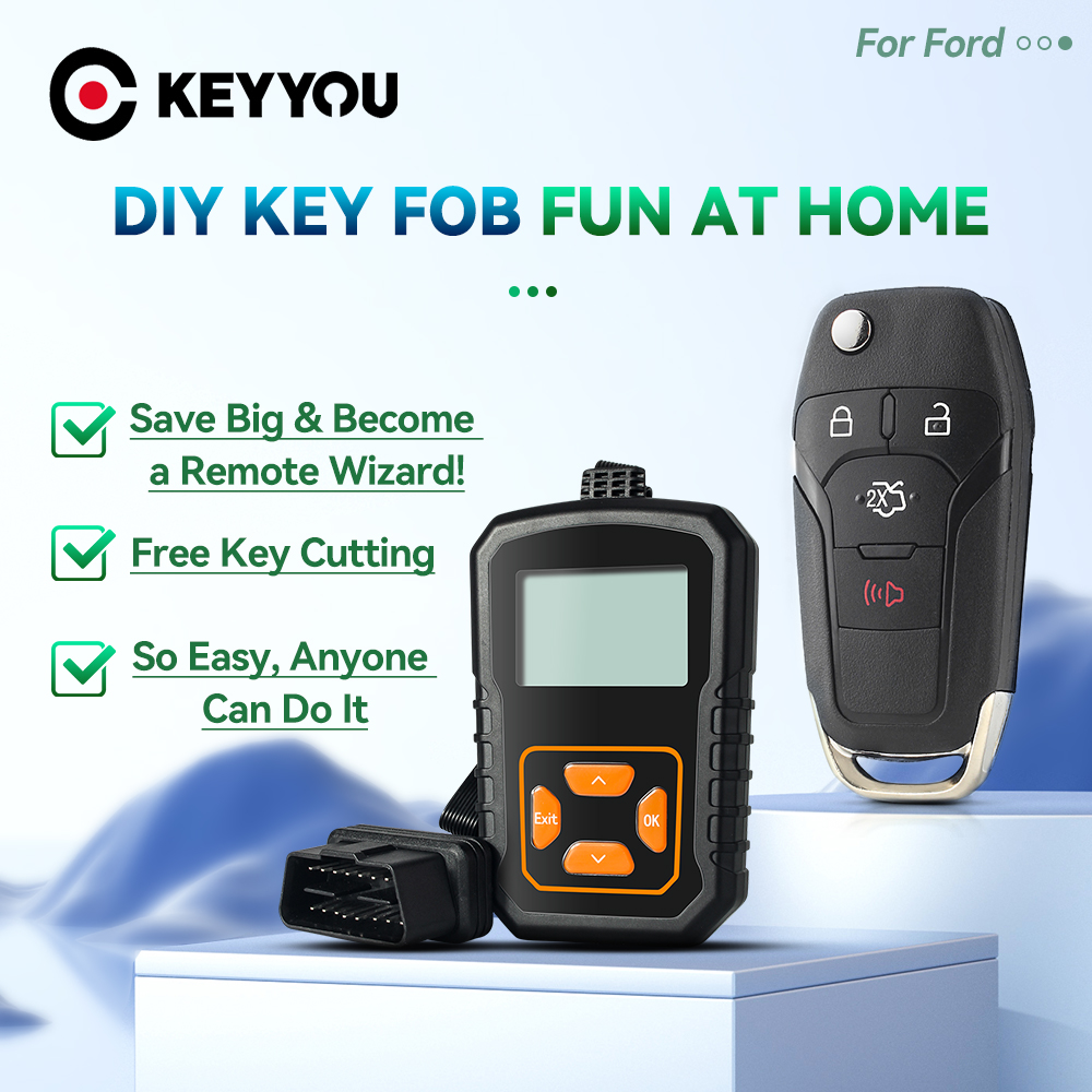 KEYYOU OBD キープログラマー車リモートキー 315Mhz/902Mhz/433Mhz フォードエクスプローラー F-150 F-250 F-350 レンジャーフュージョンモンデオ