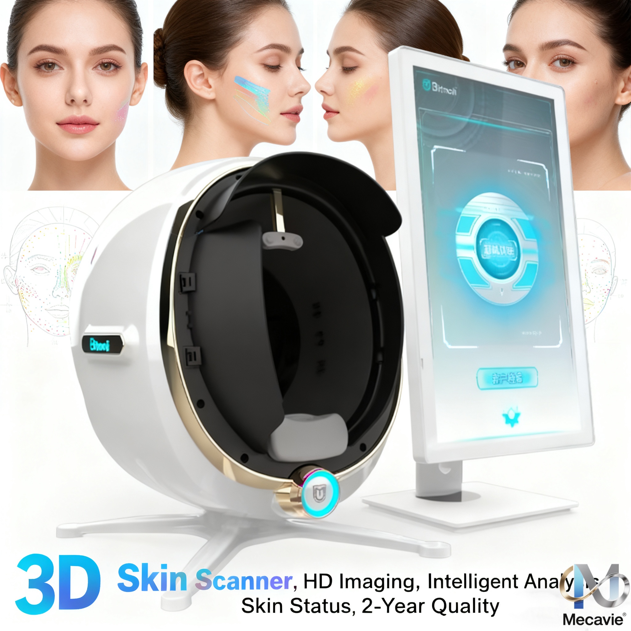 NEW 2025 Magic Mirror 3D Digital Facial Analysis Machine Product Desc Skin Analyzer AI Intelligent Image Instrument Detector