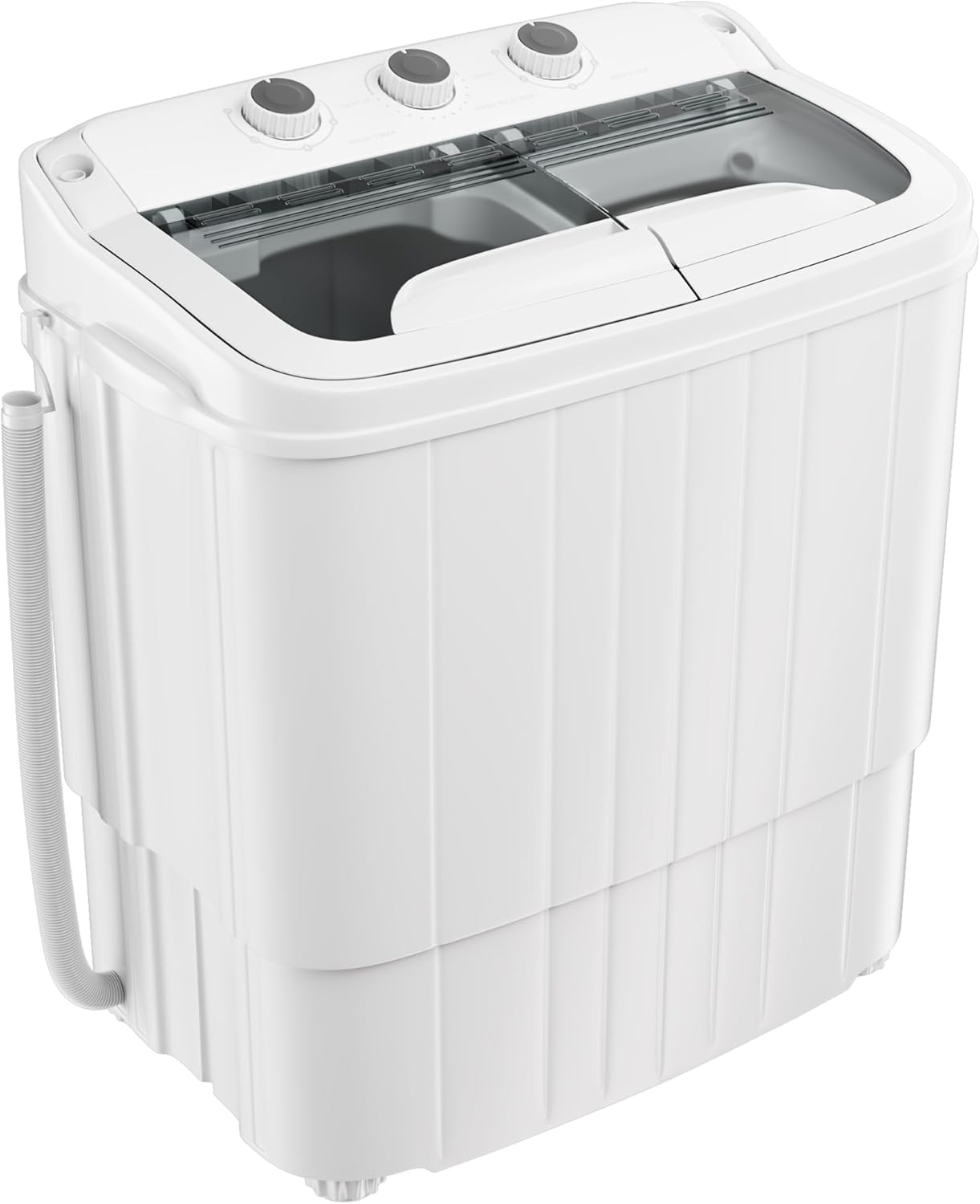 キャンプ、アパート、寮、RV用ポータブルミニ洗濯機 - 容量18ポンド、スピン乾燥機コンボ、グレー
