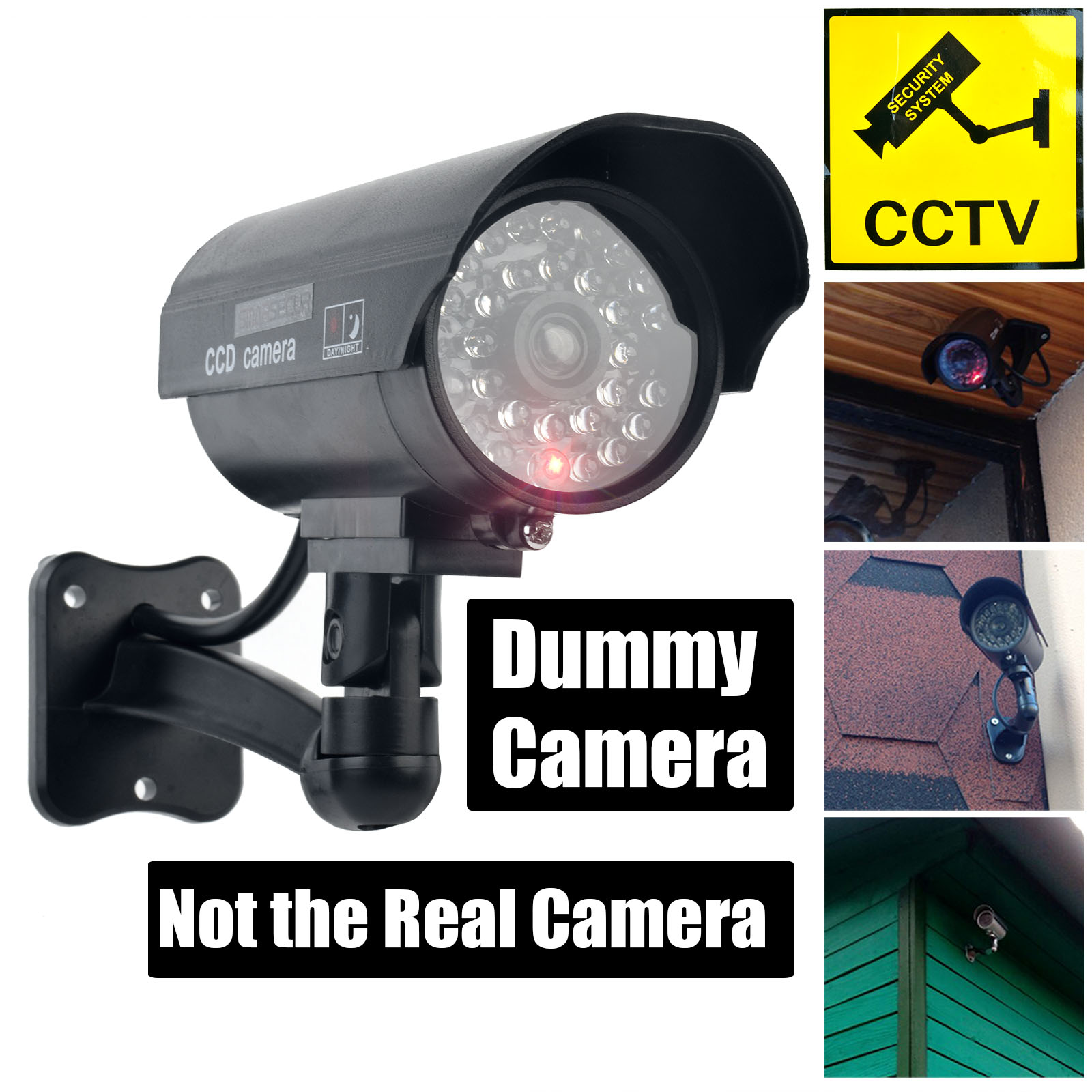Smarsecur 偽カメラダミー防水セキュリティ CCTV 監視カメラ点滅赤色 Led ライト屋外屋内