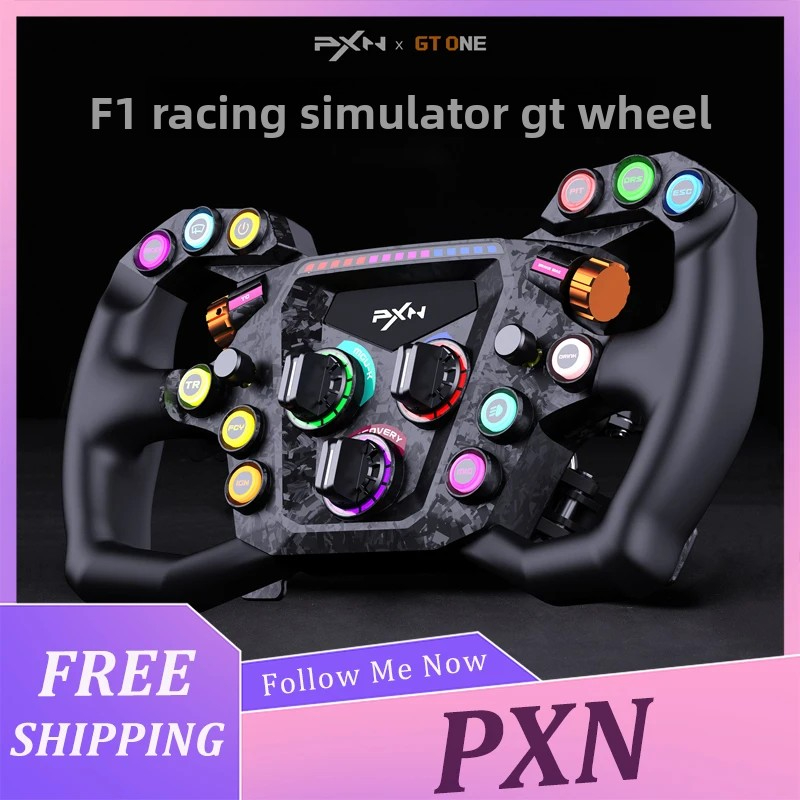 PXN GT ONE ゲームステアリングホイールレーシングシミュレーター GT プレートカーボンファイバーパドルフォーミュラ F1 クイックリリースカスタムボタンゲームギフト