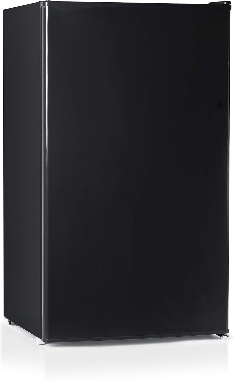 3.2 立方フィート冷凍庫付きミニ冷蔵庫 - ガラス棚付きシングルドアコンパクト冷蔵庫 - スナック、ドリンクを保管