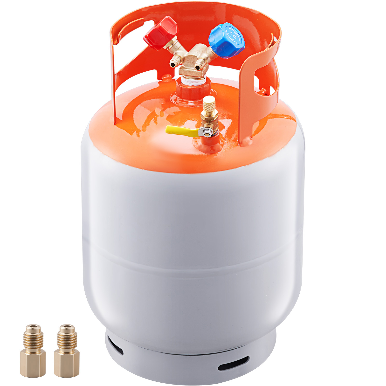 SucceBuy 30 ポンド冷媒回収タンク 400 psi ポータブルシリンダータンク 液体/蒸気回収缶用 Y バルブ付き R22/R134A