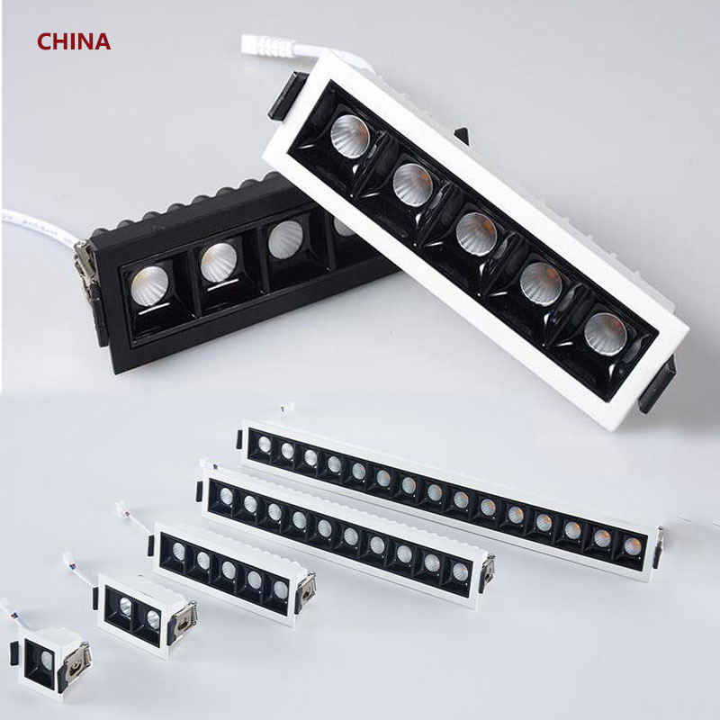 Dimmable Recessed Strip CREE LED  2w 4w 6w10W 20W 30W COB LED Down lights AC85~265V LED Strip lamp Indoor Lighting simpl dimmer