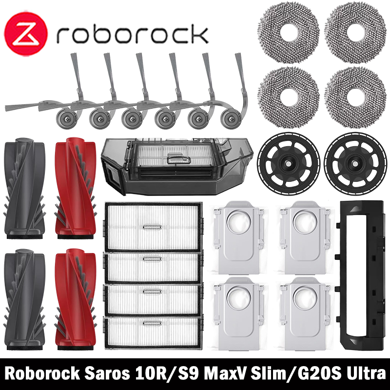 Roborock Saros 10R/S9 MaxV スリム/G20S ウルトラアクセサリーメインサイドブラシモップ Hepa フィルターダストバッグロボット掃除機アクセサリー