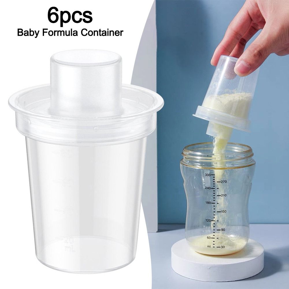6 個の耐久性のあるポータブル粉ミルク容器透明給餌用品粉ミルクボックス BPA フリー粉ミルクディスペンサー