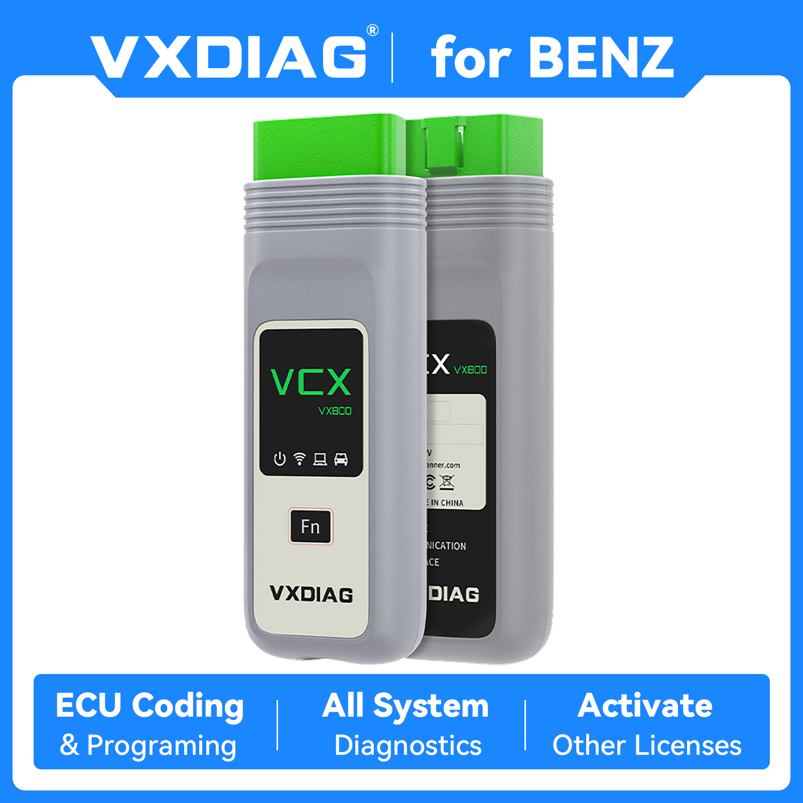 VXDIAG VCX SE メルセデス OBD2 診断ツール VCX VX800 ベンツ MB スター C6 車スキャナ ECU コーディング J2534 プログラミング DoIP