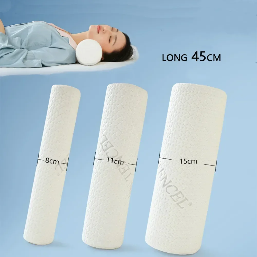 丸頭枕、遅いリバウンドソフトメモリー睡眠枕コア円筒形枕、脚腰用多機能リラックス枕