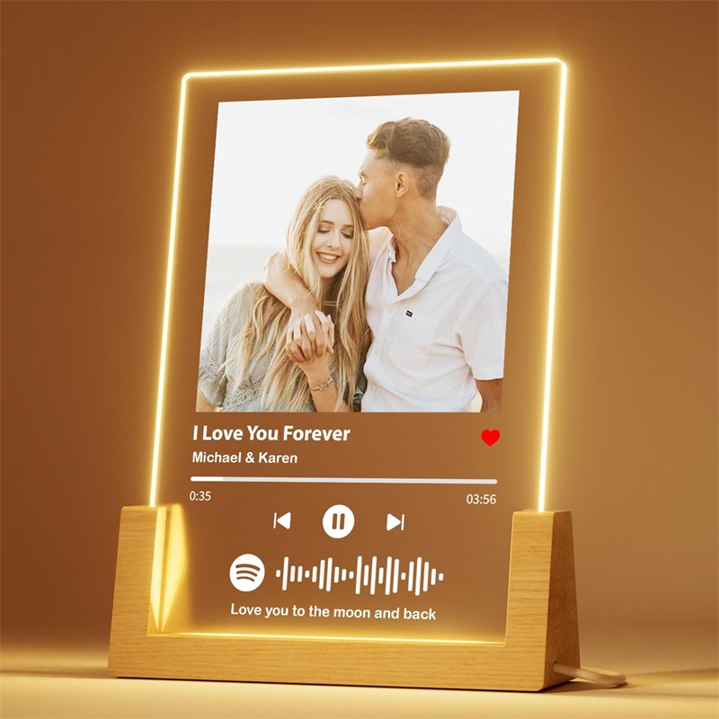 Spotify プラーク カスタム写真ギフト アクリルソングプラーク 写真付き カップル用パーソナライズされたギフト カスタマイズされたバレンタインデーギフト