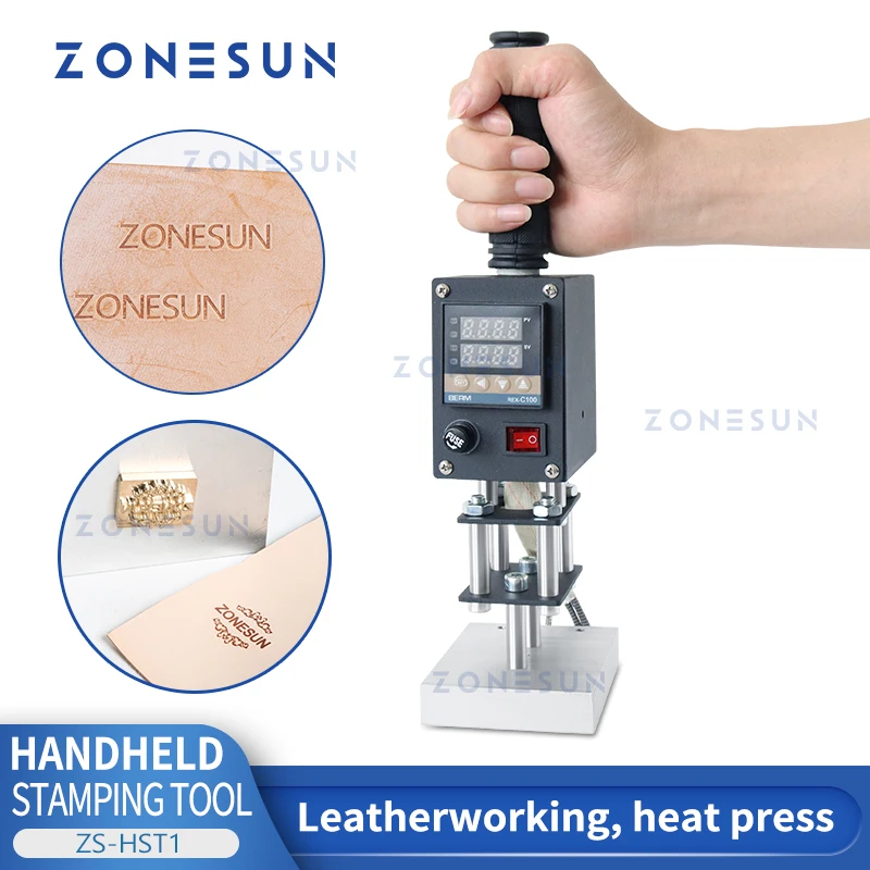 ZONESUN ZS-HST1 ハンドヘルドホット箔押し機カスタムロゴエンボス加工機 Lether DIY ツール