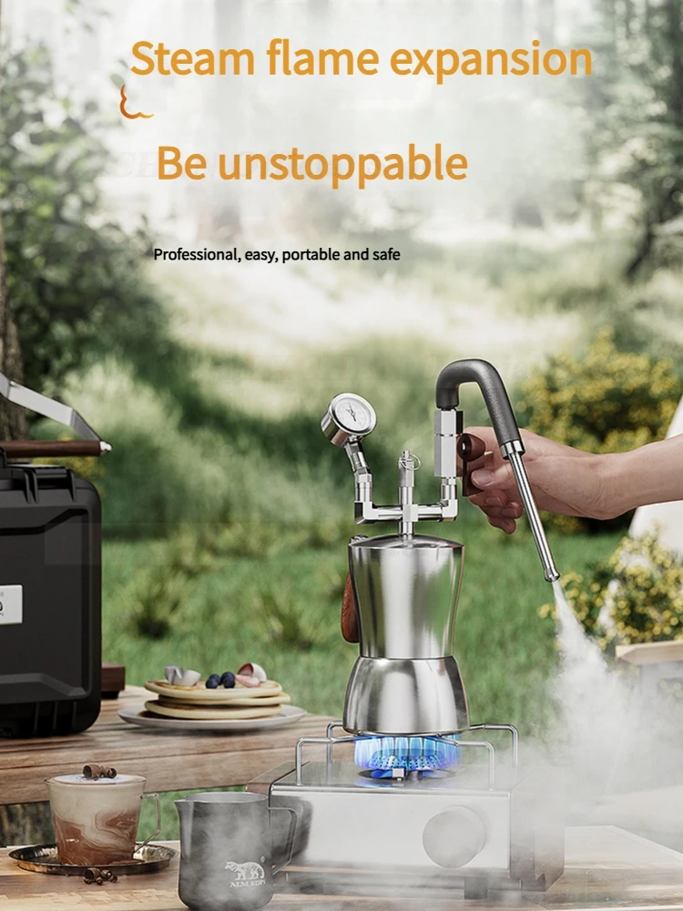 HomeWise AK-74 ポータブルミルク泡立て器ステンレス鋼ミルクスチーマー水蒸気分離器乾燥蒸気コーヒー作りミルクコーヒー