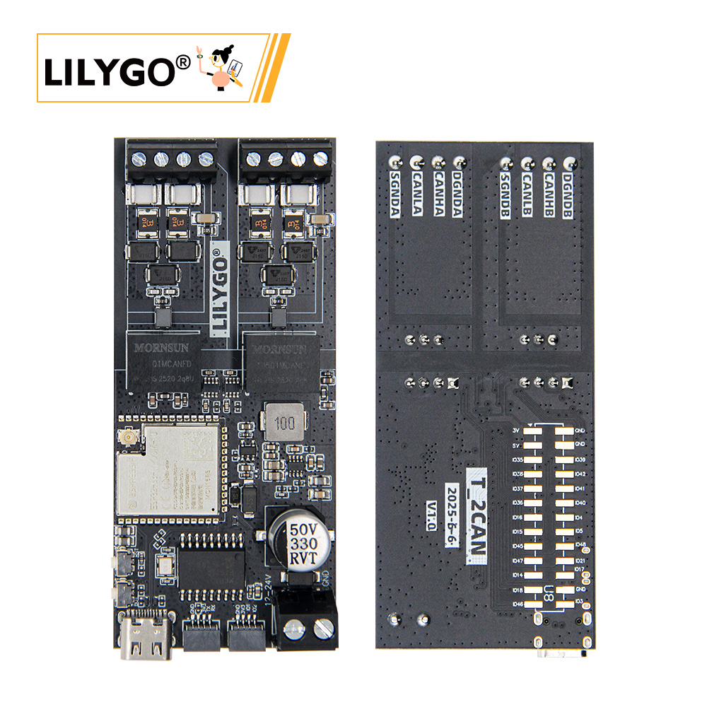 LILYGO® T-2CAN ESP32-S3 開発ボード SPI インターフェイス付きスタンドアロン CAN FD コントローラ 16MB フラッシュ / 8M PSRAM ワイヤレス モジュール