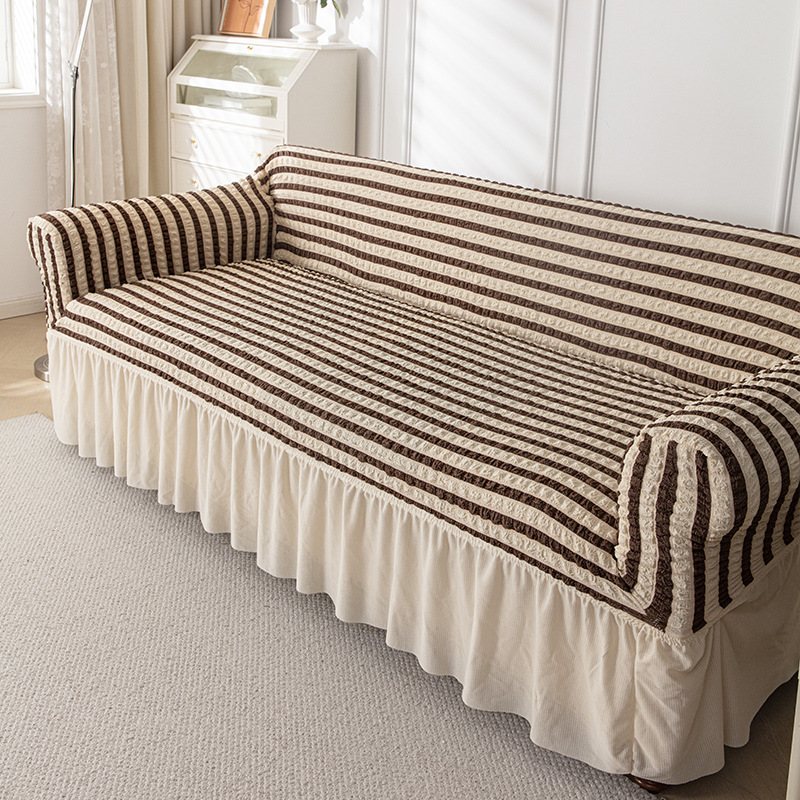 1/2/3/4 Seater Stripe Pattern Sofa Covers Corner Elastic Sofa Cover Protector for Living Room Couch Four Season Universal