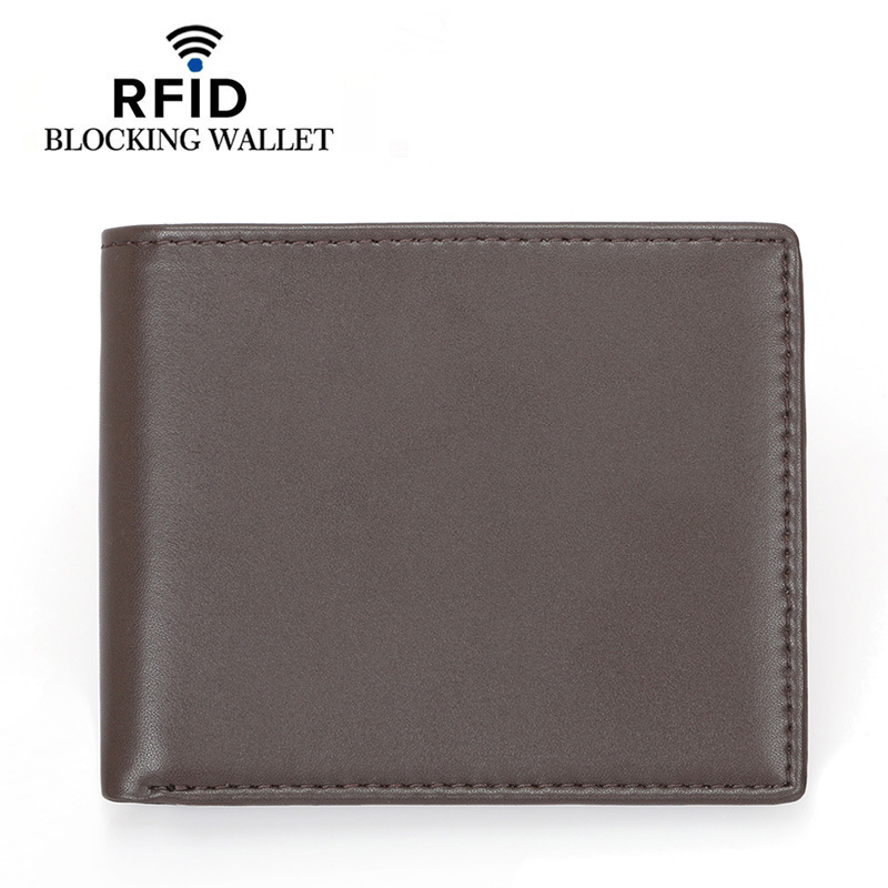 Boshiho メンズカードホルダー財布マイクロファイバーレザーメンズ折り財布卸売新しい売れ筋 RFID 盗難防止財布