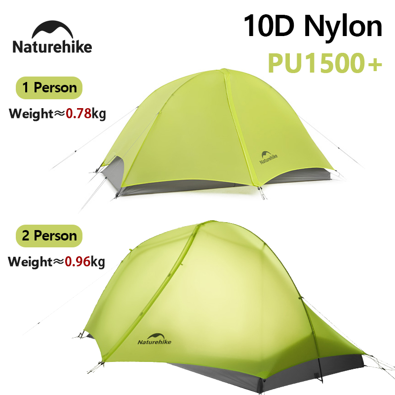 Naturehike スタートレイル EXT 1 2 テントキャンプ屋外超軽量 10D ナイロンバックパッキングテントハイキング防水 3 シーズンシェルターテント