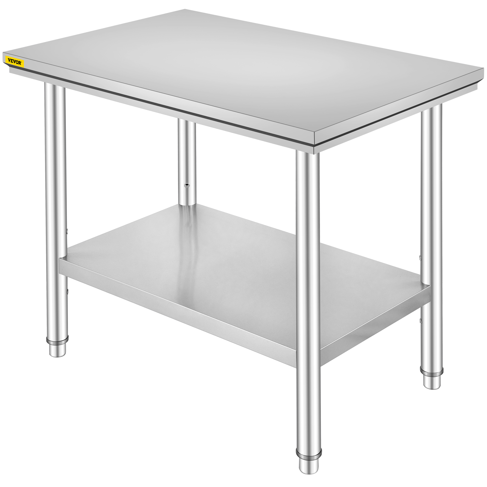 SucceBuy キッチン作業台 業務用ケータリングテーブル ワークテーブル 棚下付き ステンレススチール 330LBS 286LBS レストランガレージ