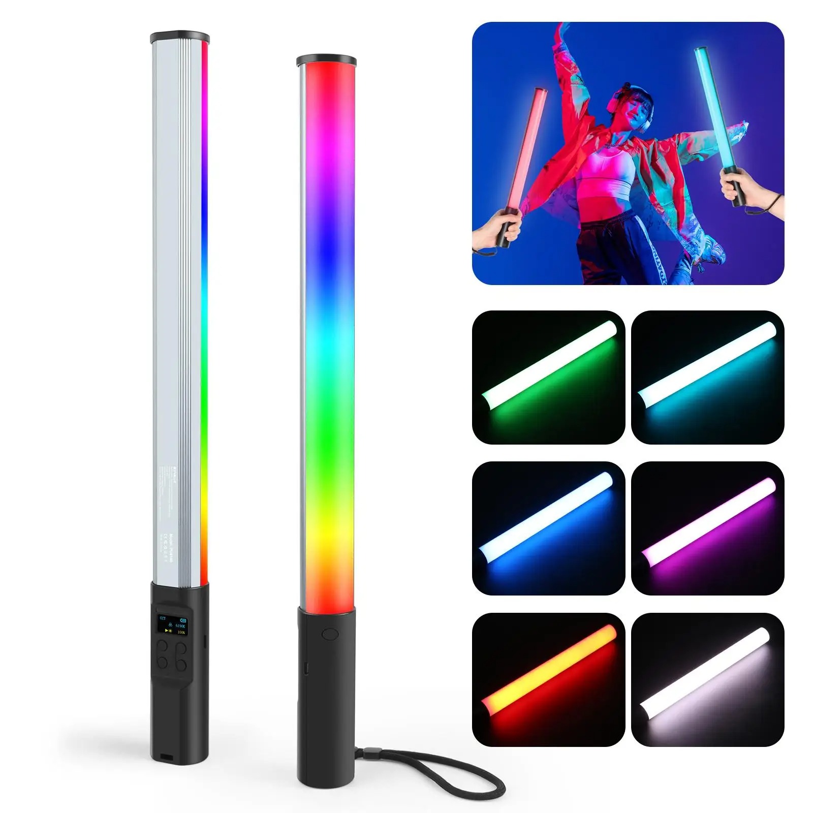 カラー背景 RGB 写真補助光ポータブル Led プロフェッショナル照明ライブアンビエントライトハンドヘルドスティックライト
