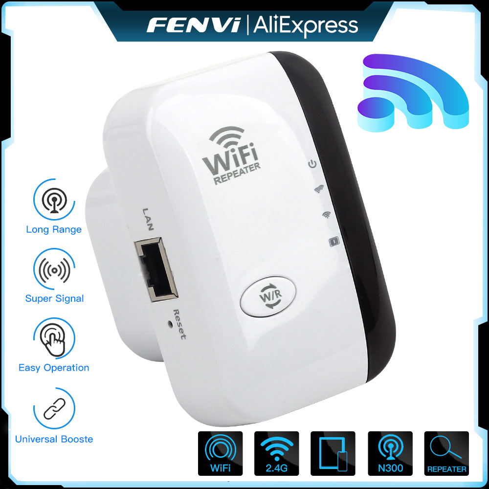 FENVI ワイヤレス WiFi リピーター 300Mbps 2.4Ghz リピーターネットワークエクスパンダー範囲 802.11N/B/G ワイヤレス WiFi リピーターブースター Repetidor