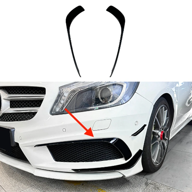 車のフロントバンパーリップスプリッタースポイラーフォグランプスポイラーカバートリムメルセデス · ベンツ A クラス W176 AMG 2013-2015