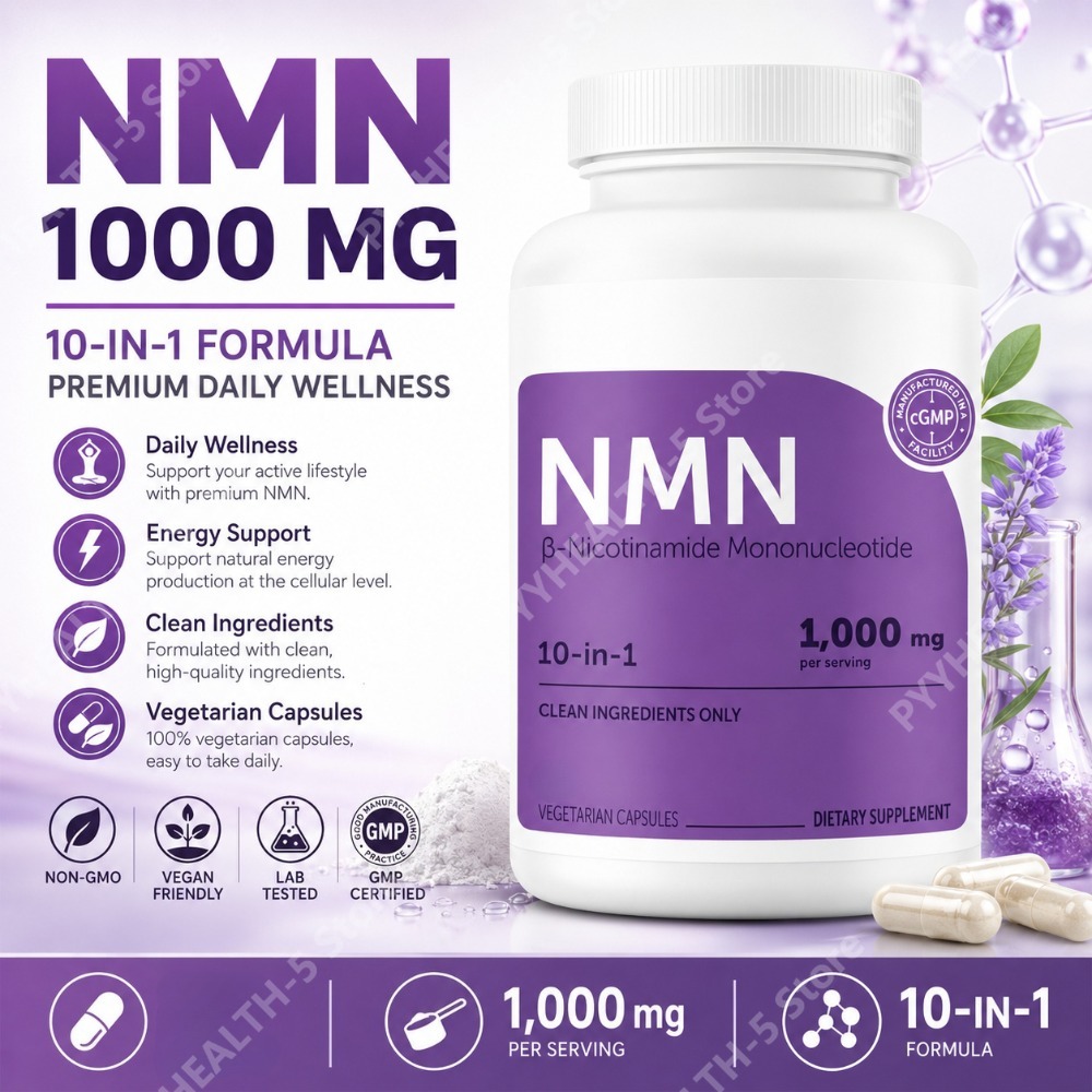 NMN コンプレックス 1 回分あたり 1000mg、レスベラトロール CoQ10 を含む 10-in-1 NAD 前駆体、ベジタリアン カプセル 120 粒、毎日のサポート