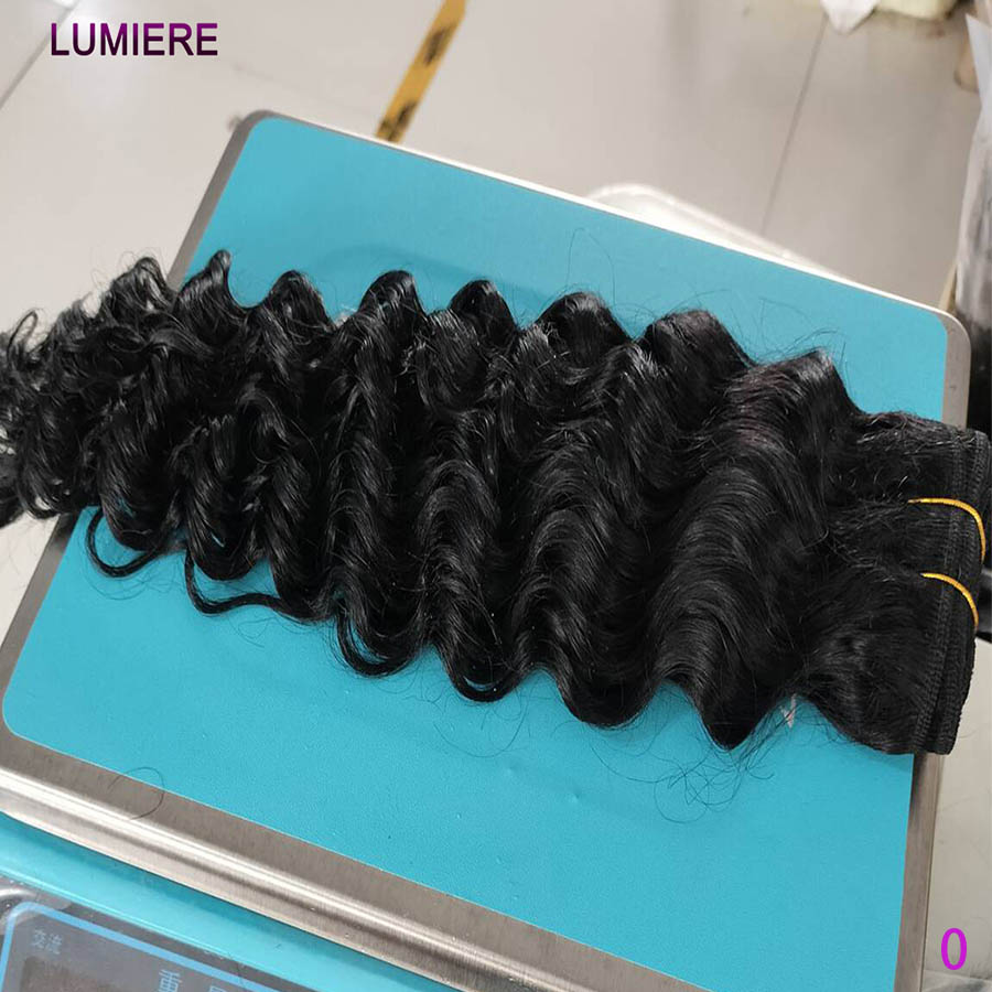 ディープカーリーウェーブダブル描画ヘアバンドル 8-30 インチブラジリアンヘア織り 3/4 バンドル変態小便カーリー人毛エクステンション 20A