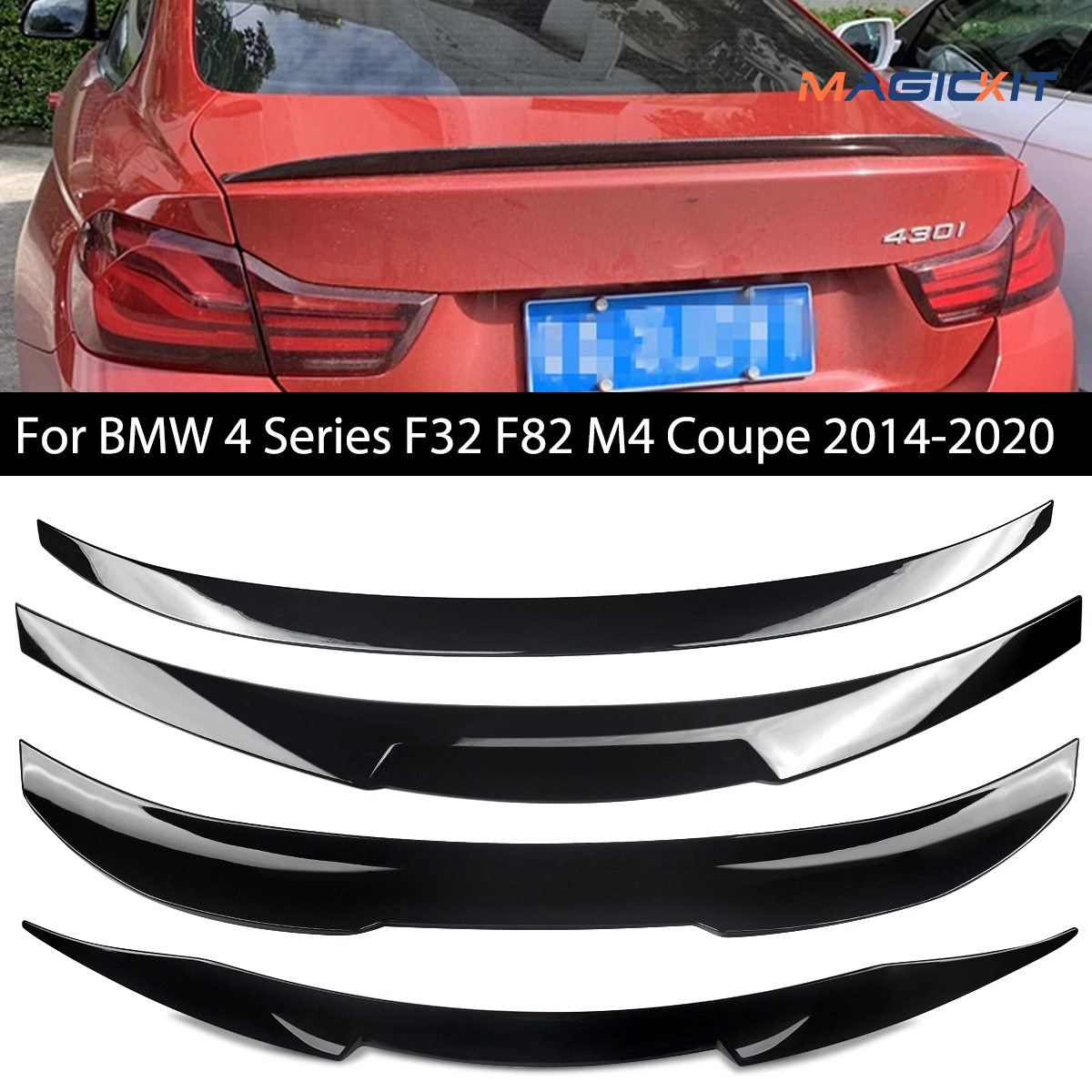Magickit リアトランクスポイラー BMW 4 シリーズ F32 M4 F82 クーペ 2014 2015 2016-2020 430d 435d 425d リアバンパートランクウィングに適合