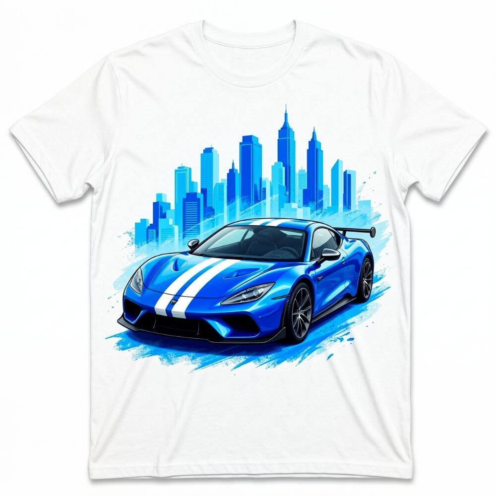 100% ピュアコットンスポーツカーシティスカイライングラフィック Tシャツユニセックスレーシングルーズ半袖トップ
