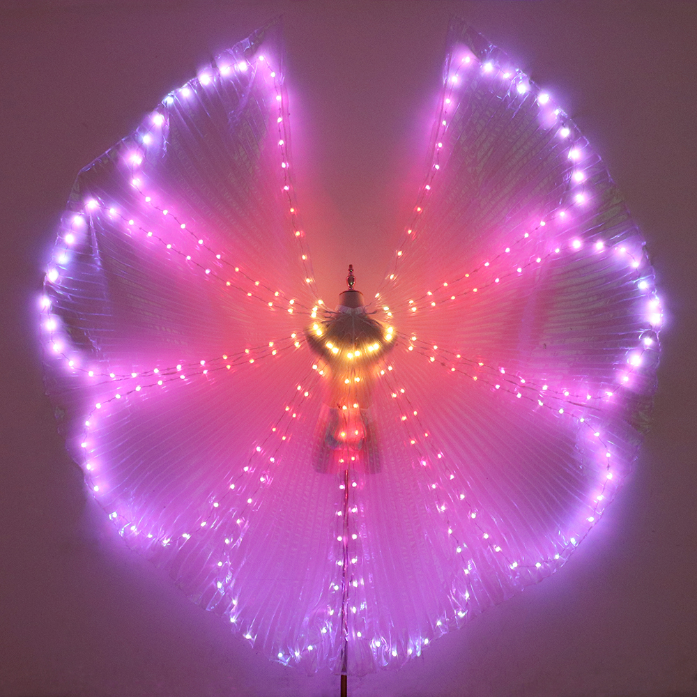 ベリーダンス LED 翼虹色衣装サーカス LED ライト発光 Isis 翼ダンスウェアオープン 360 度