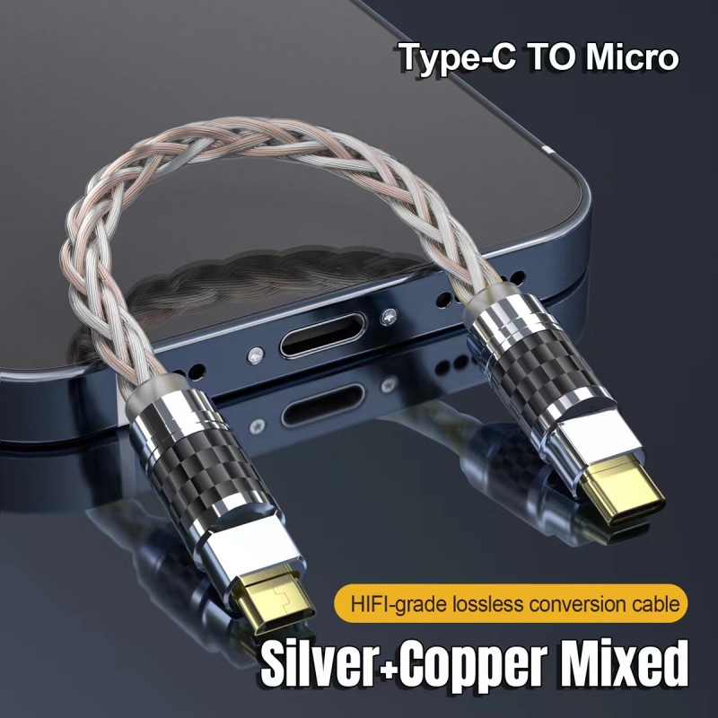 Hifi タイプ C マイクロ USB ヘッドフォンアダプタ OTG コンバータ 4N 純銀オーディオアンプサウンドカード USB C データケーブルイヤホン Type-C