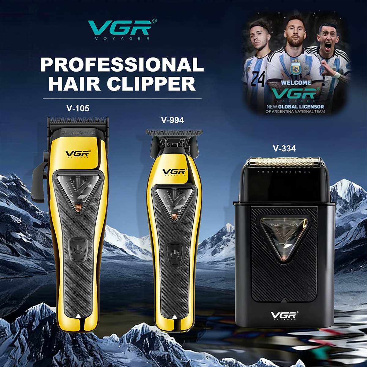 VGR プロフェッショナルヘアトリマー充電式バリカン充電ベース電気バリカン男性用ヘアトリマー V-015 V-994 V-334