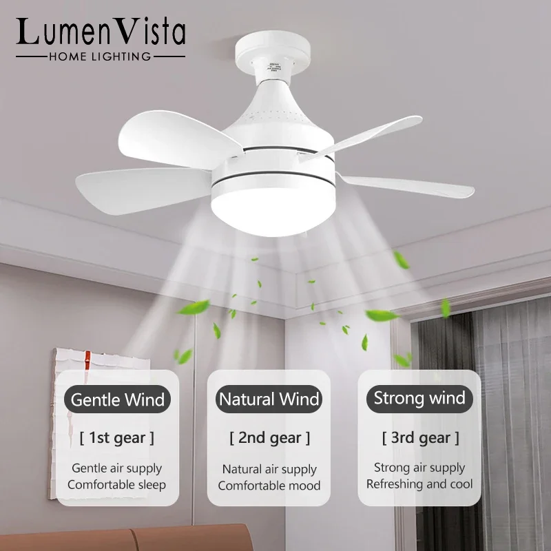 LED ソケットシーリングファン 60 ワットリモコン付き調光可能なネジシーリングファンライト適切な寝室ガレージキッチンファン AC85-265v