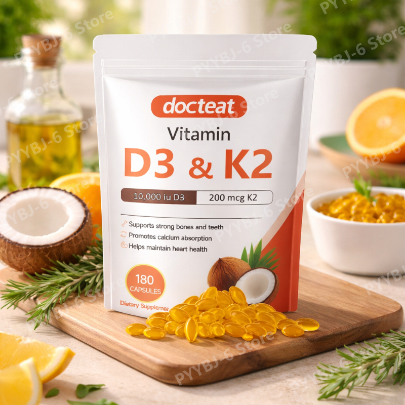 ビタミン D3 K2 ソフトジェル カルシウムの吸収 骨の健康 関節の可動性 毎日のウェルネス 大人 飲み込みやすい 180 個