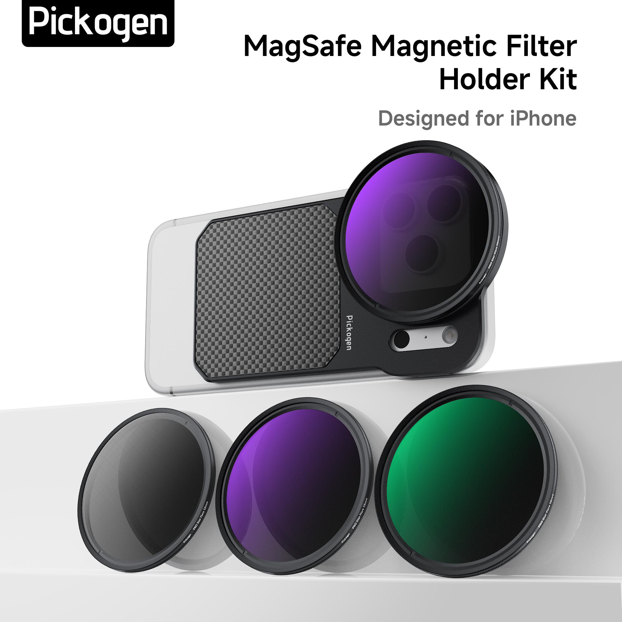 Pickogen 6.7 インチ磁気電話レンズフィルターマウントアダプターバックプレートアクセサリー