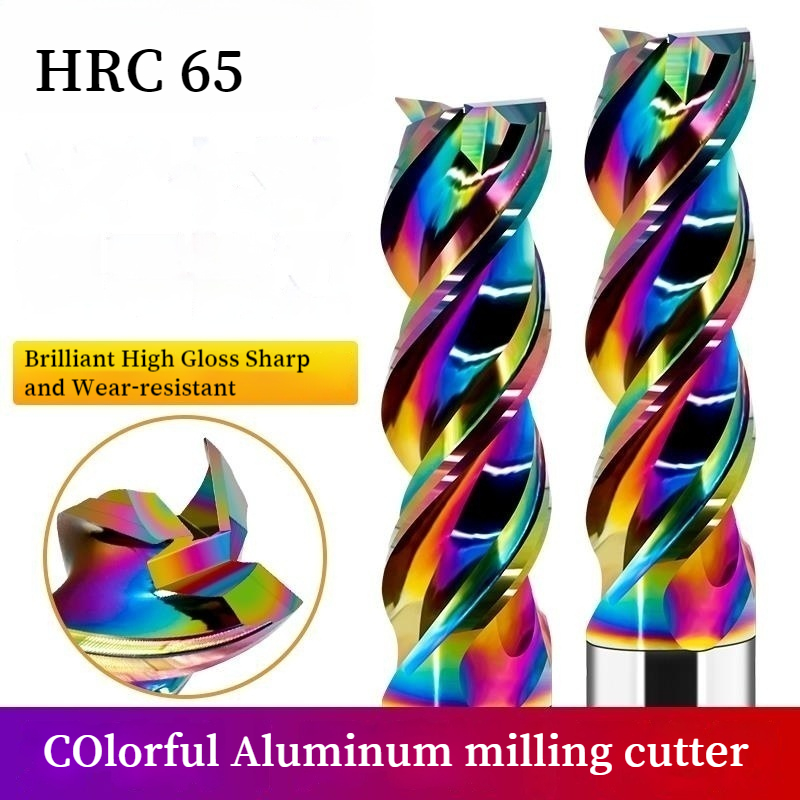 金属用3フルート工業用超硬エンドミルHRC65精密CNCフライスカッター