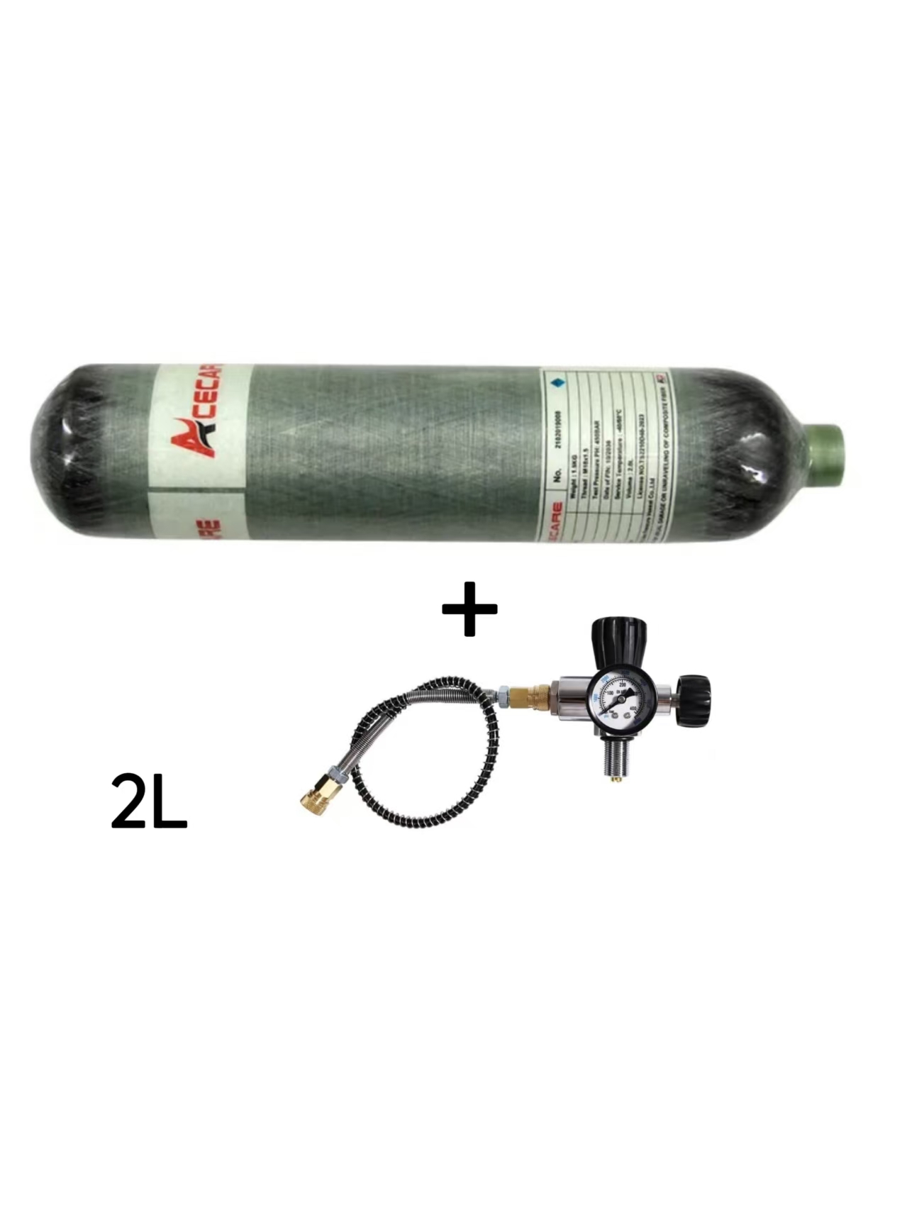 ACECARE 300Bar 2L カーボンファイバーシリンダーレギュレーターゲージバルブ 4500psi 高圧充填ステーションタンクスキューバダイビング M18 * 1.5