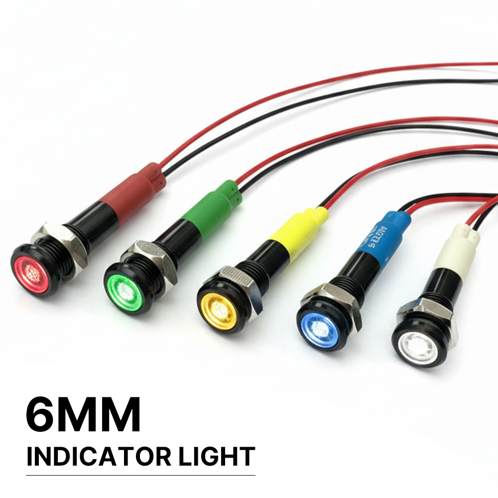 FILN 5/25 個 6 ミリメートルブラックメタル LED インジケータライト IP67 防水 12V-24V ダッシュボード警告信号パイロットランプ車ボート用