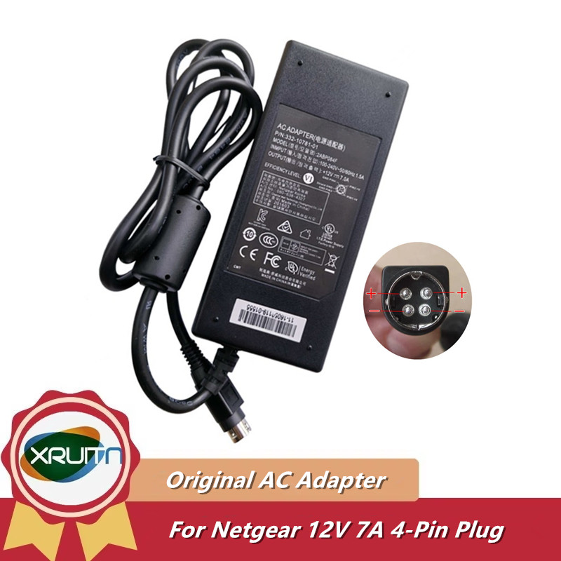 純正 4 ピン 12V 7A 84 ワット電源 Netgear NU-90-9120700-12 2ABP084F AC アダプタ充電器 332-10781-01 330-10363-02 アダプタ