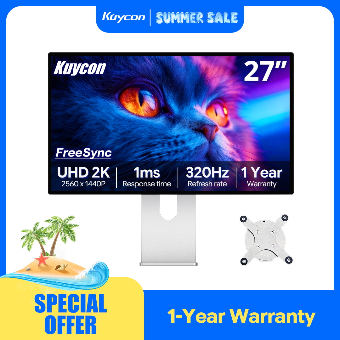 320Hz ゲーミングモニター Kuycon P27S 27 インチ 2K コンピュータモニター 1ms 高速応答 HDR400 IPS PC ディスプレイウルトラワイドマルチタスク画面