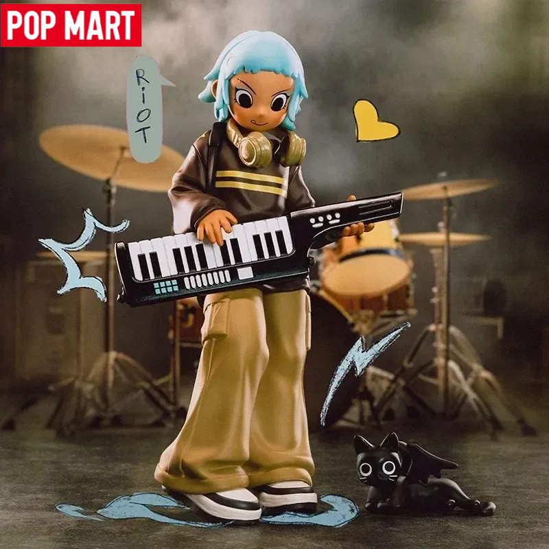 本物の POP MART ピーチライオットライズアップシリーズブラインドボックスおもちゃ推測バッグミステリーボックスサプライズファッションモデル誕生日アクションフィギュア