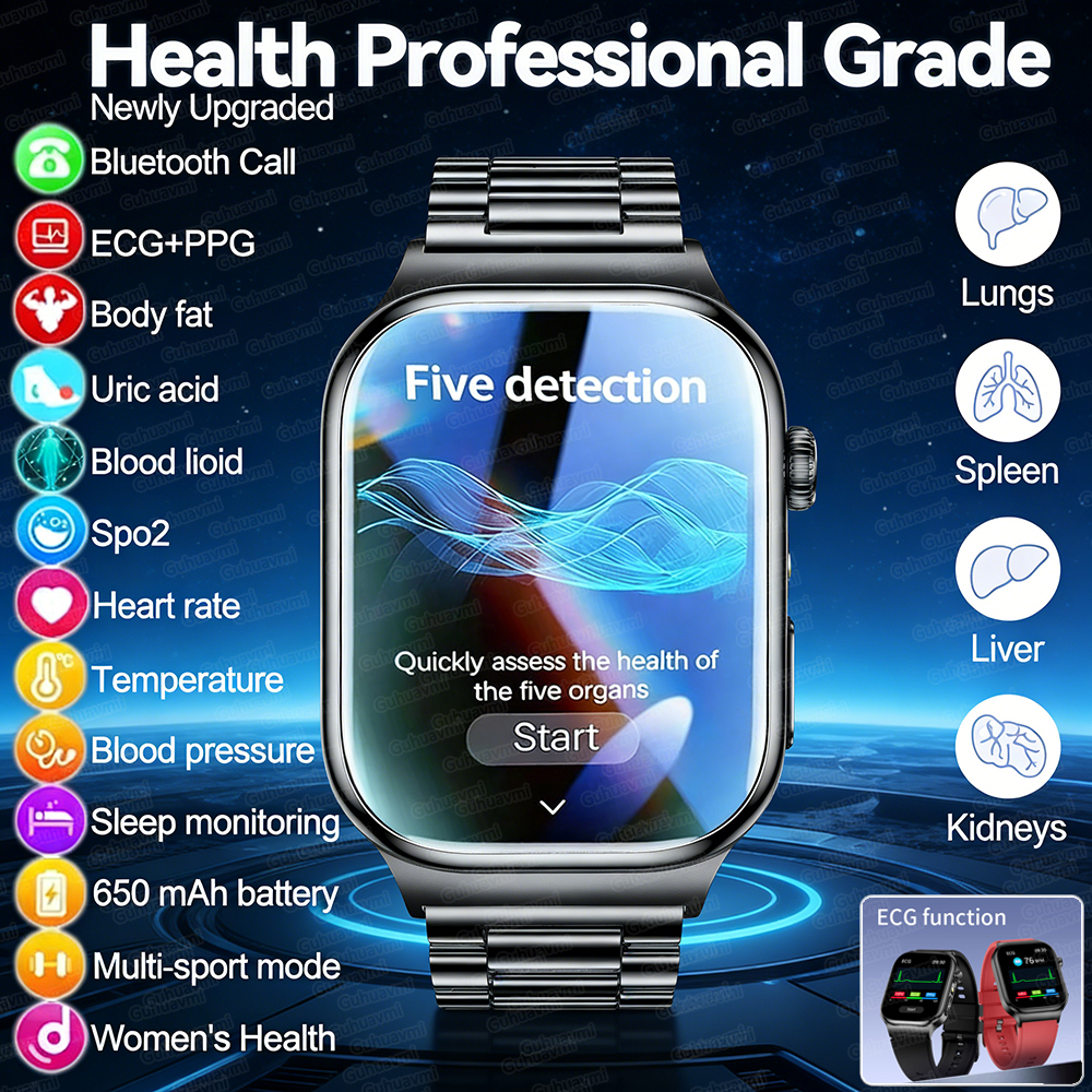 2026 新モデル 5 臓器分析健康スマートウォッチ体脂肪尿酸 ECG 血圧時計通話スマートウォッチ男性女性のための