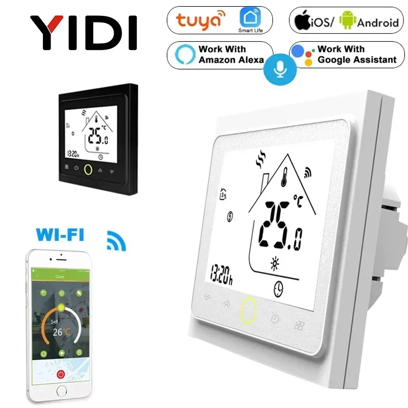 WIFI スマートタッチサーモスタット水 Electirc 床暖房水ガスボイラー温度コントローラプログラマブル Zigbee Tuya Alexa