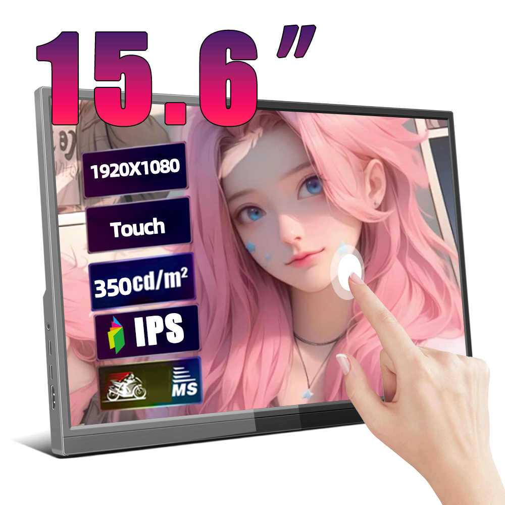 15.6 インチポータブルモニター 60Hz/RGB100%/タッチスクリーン VESA 穴拡張ディスプレイ電話 PC ラップトップ Xbox PS4/5 スイッチ