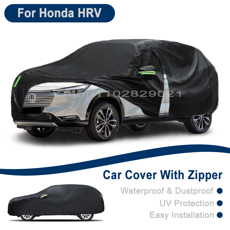 Outdoor Full Vehicle Cover For Honda HRV - Side Zipper Design, Waterproof Dustproof Sun Protection Car Cover