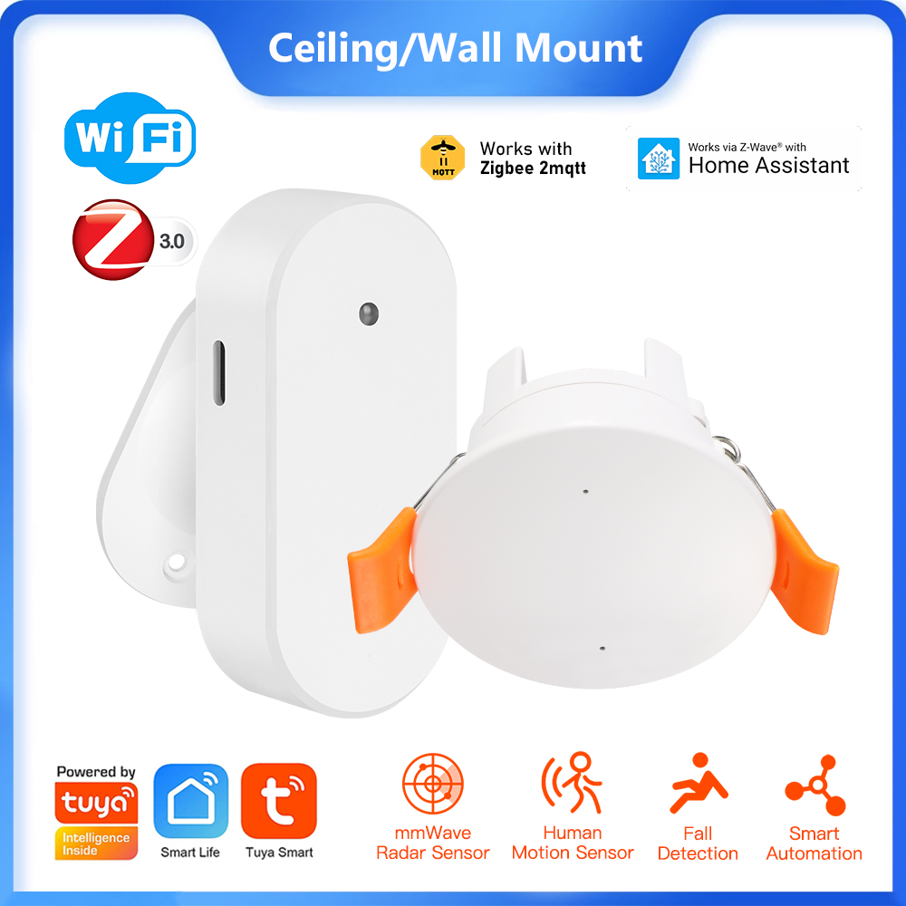 Zigbee Tuya 人間存在センサー天井壁マウントミリ波レーダー Wifi PIR 輝度距離検出器スマートホーム