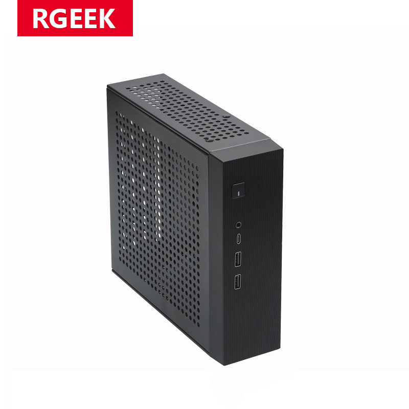 新到着 RGEEK M09 ITX コンピュータケース HTPC シャーシミニ ITX ケース DC 電源ケーススタンド付き