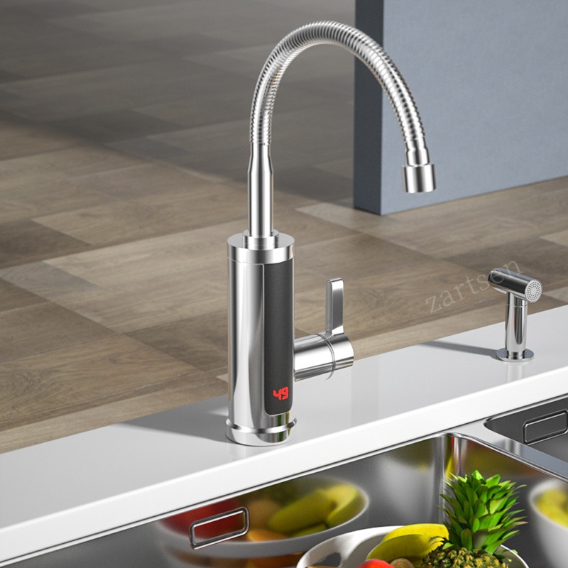 キッチンの蛇口電気タップキッチンタップ瞬間湯沸かし器加熱可能 3KW 浴室キッチン回転 360 度液晶