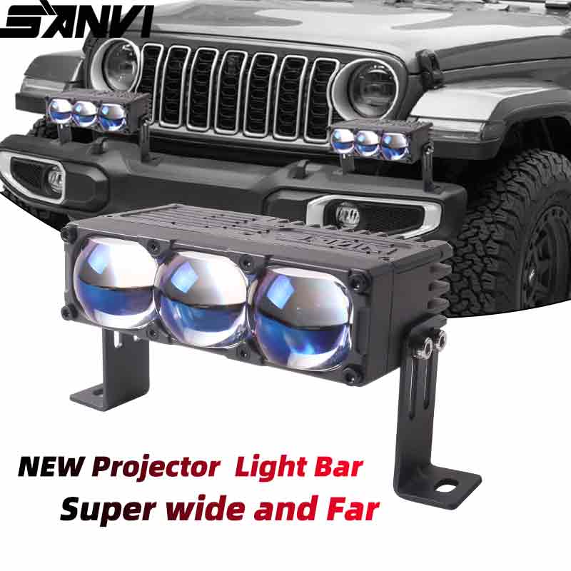SANVI Bi LED プロジェクタースポットライトグリルライトバー自動補助ランプワークライトジープラングラー/フォード F150/ハイラックス/プラド