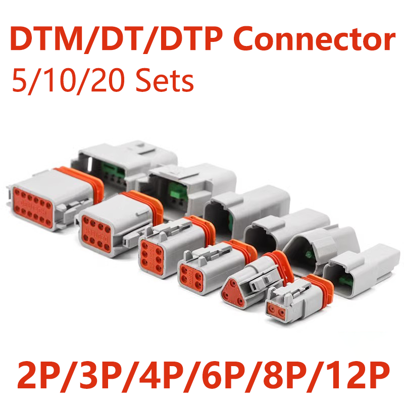 5/10/20 セット DT DTM/DTP/DT15/DT13 ドイツ防水ワイヤー自動車コネクタキット DT06-2S DT04-2P 密封されたプラグとソケット