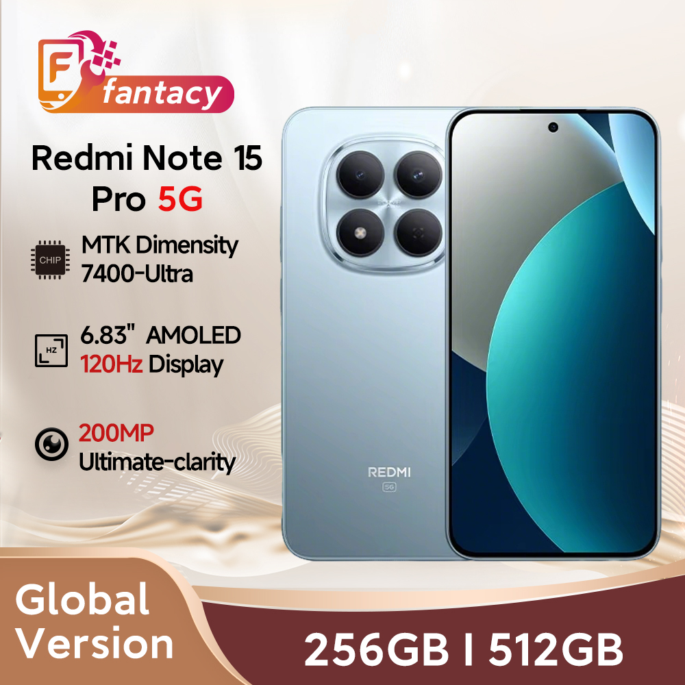 グローバルバージョン Xiaomi Redmi Note 15 Pro 5G MTK Dimensity 7400-Ultra 200MP カメラ 6.83"AMOLED ディスプレイ 6580mAh バッテリー